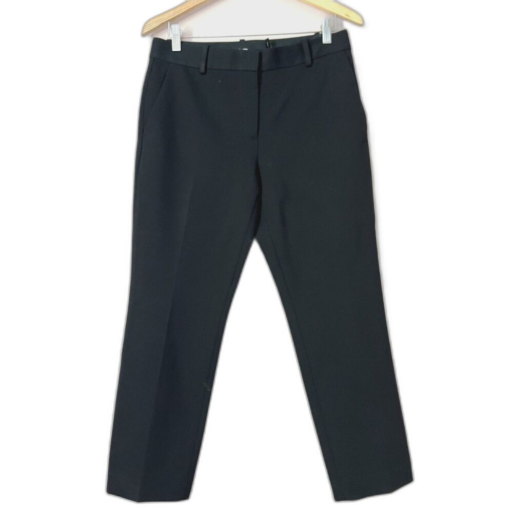 Theory Treeca Smooth Ponte Pants Crop Ankle Black Stretch Sz 8 Career Capsule